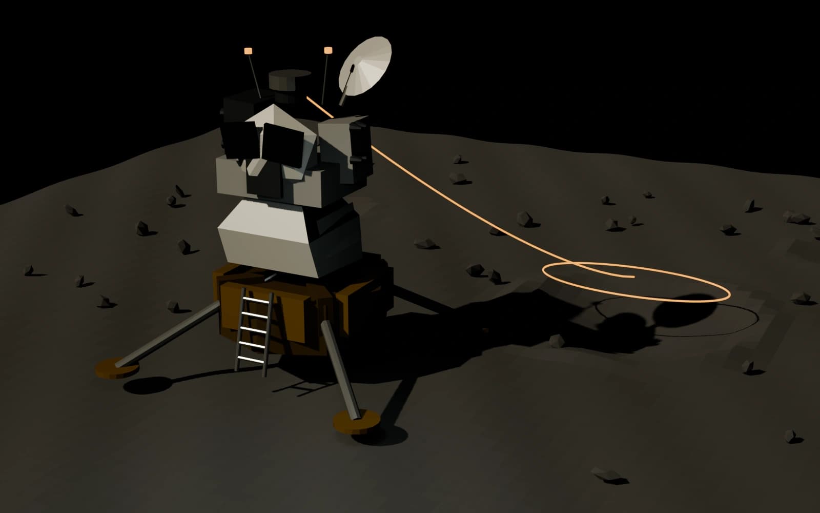 Eagle descending above the lunar surface